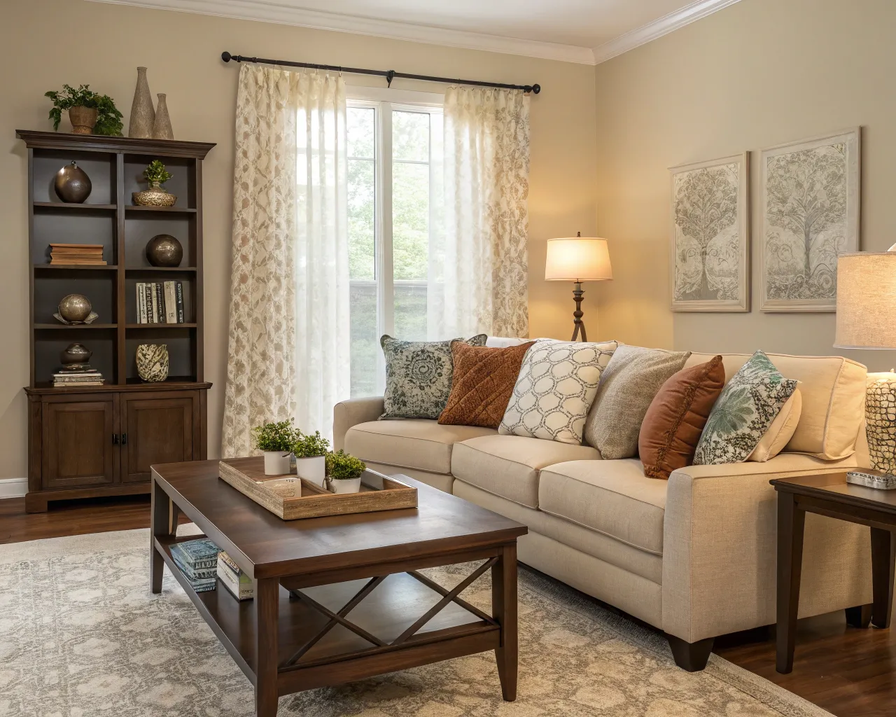 Partiell home staging av ett vardagsrum