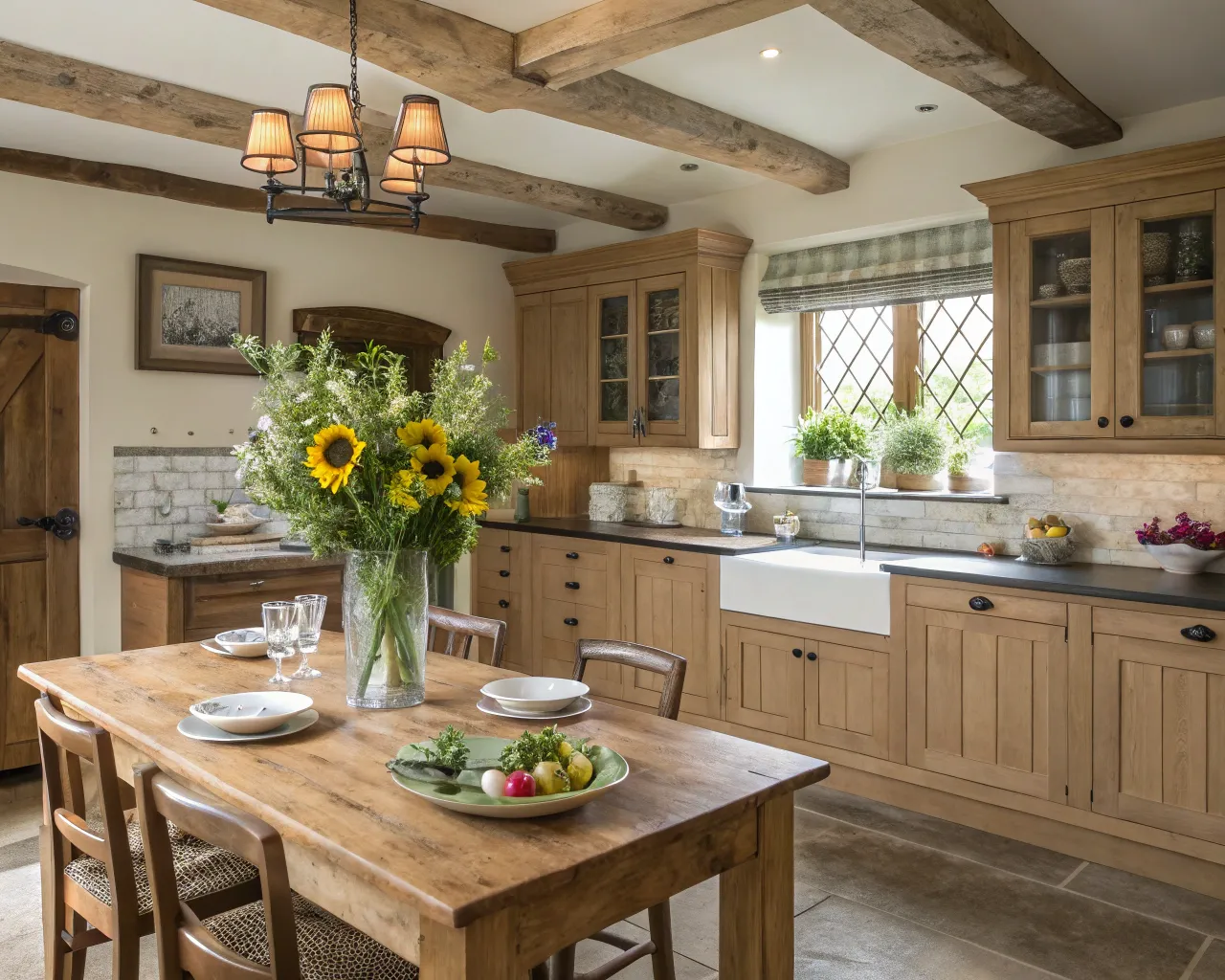 Home staging av ett kök i lantlig stil